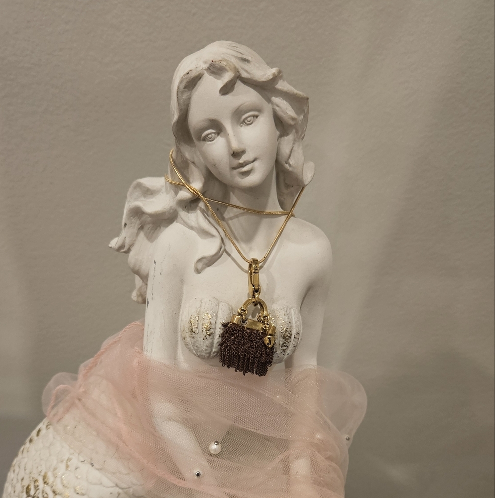 VINTAGE JUICY COUTURE DARK PINK BAG CHARM AND NECKLACE INCLUDED - Picture 5 of 5
